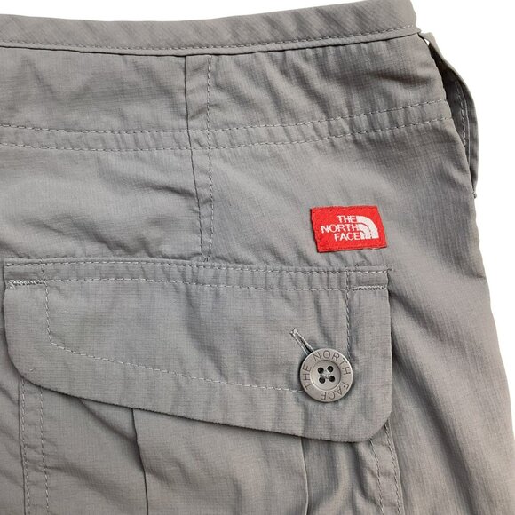 North Face Womens 6 Convertible Hiking Cargo Pants Gray Nylon Zip Off Legs - Picture 10 of 15